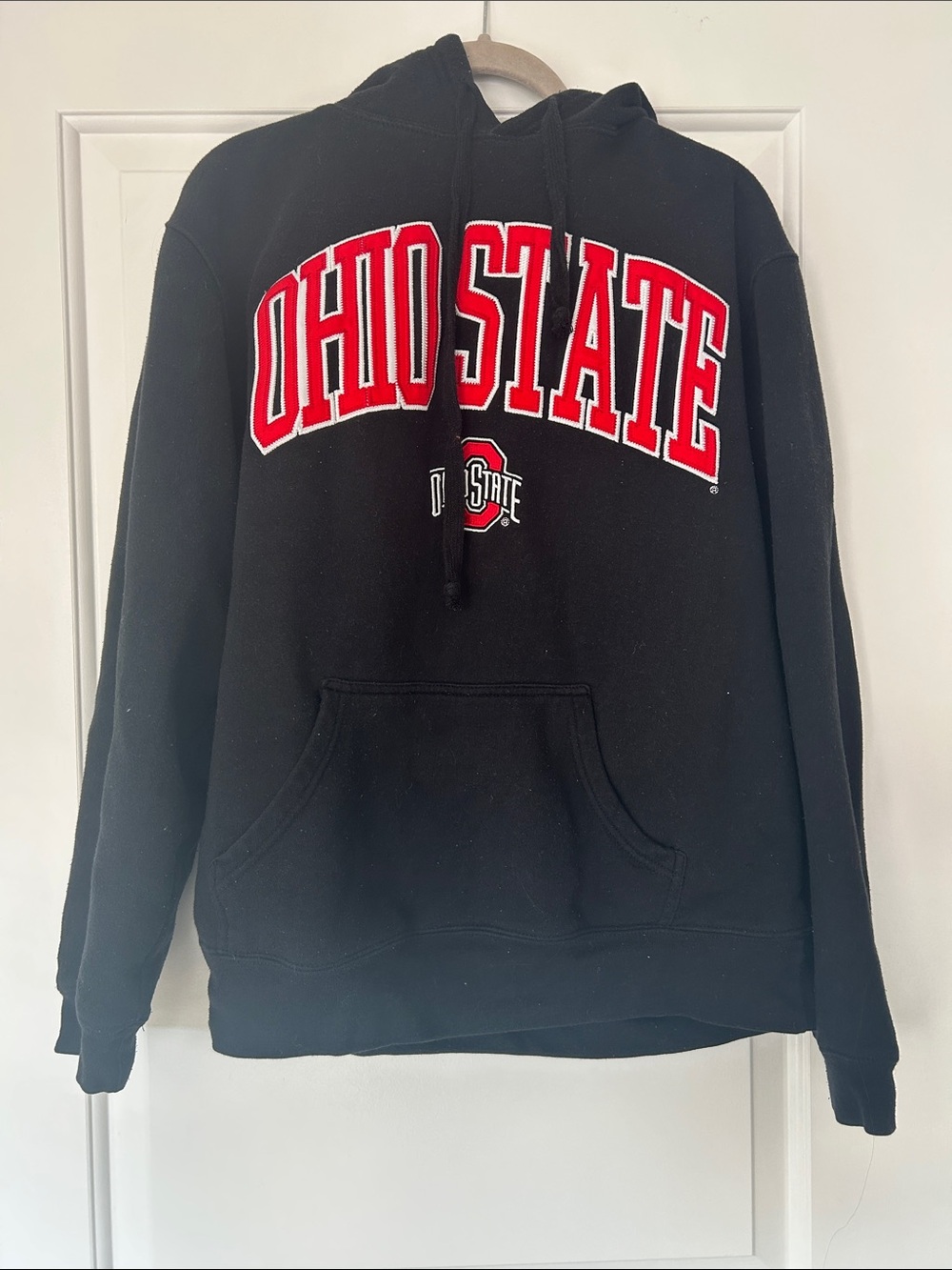 Black Pullover Hoodie - Collegiate Logo Sweatshirt